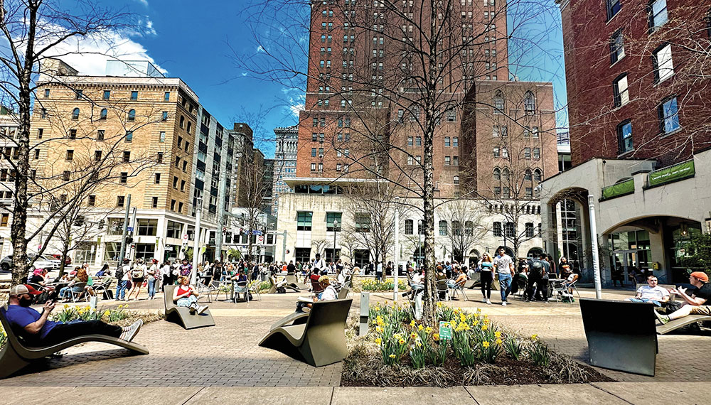 a person studying at Point Park University