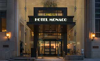 Front entrance of Kimpton Hotel Monaco Pittsburgh